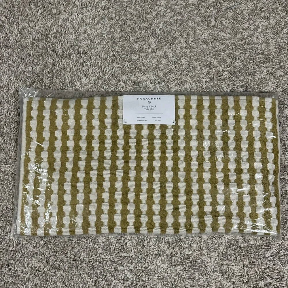 NWT Parachute for Target Terry Check Tub Mat in Absinthe